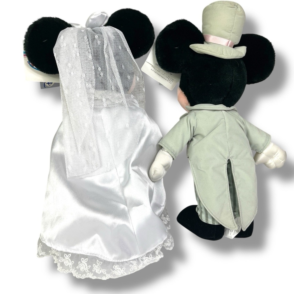 Disney Store Mickey & Minnie Mouse 12" Plush‎ Bride Groom Wedding Set EUC w/tags - Picture 4 of 16